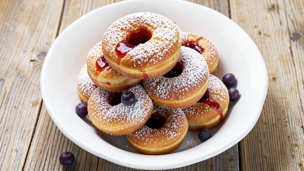 Baked Jelly-Filled Donuts Recipe: Warm Glaze Drizzle and Gooey Centers
