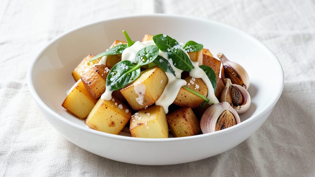 Boiled Potatoes and Spinach Recipe: Garlic-Infused Creaminess in 20 Minutes