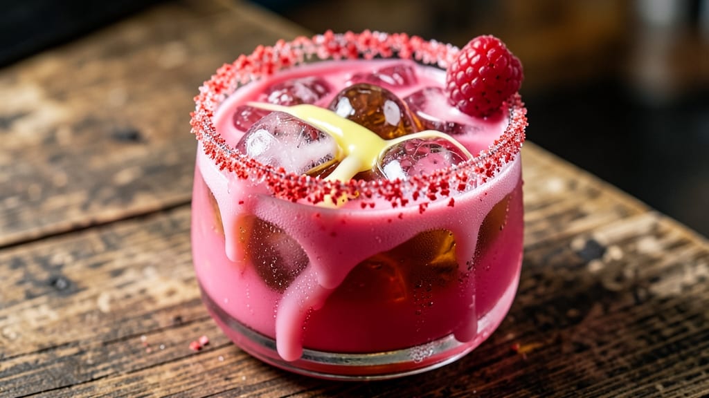 Bubble Gum Cocktail: Vibrant Pink Fizz With Vanilla-Bourbon Magic