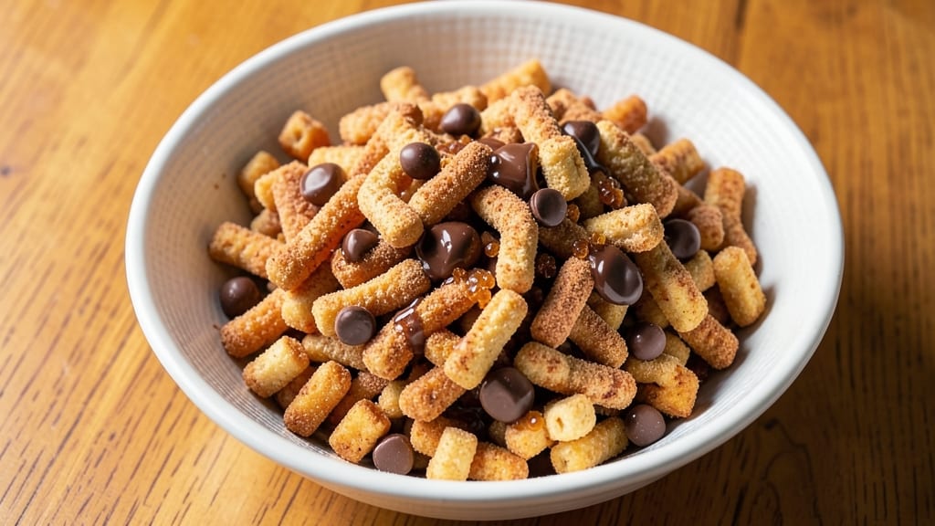 Churro Chex Mix Recipe: Cinnamon-Sugar Crunch With Gooey Chocolate Drizzle