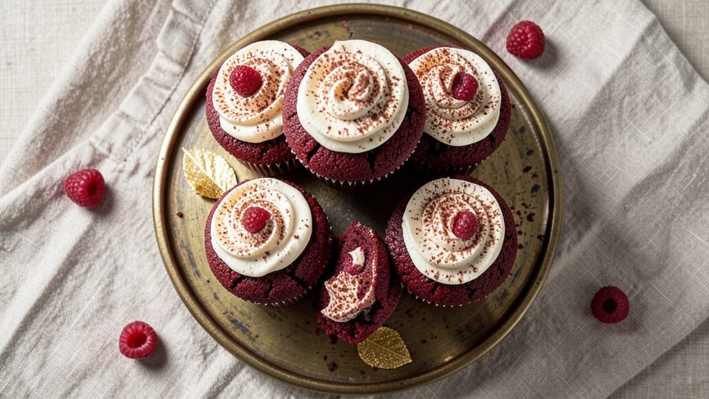 Red Velvet Cupcakes With Cream Cheese Icing Recipe: Bold Red Swirls and Tangy Cream Cheese Frosting