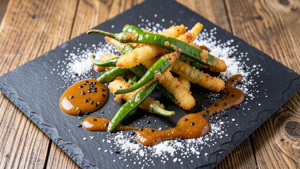Shishito Tempura: Crispy-Fried Green Peppers With Umami Dip Pairing