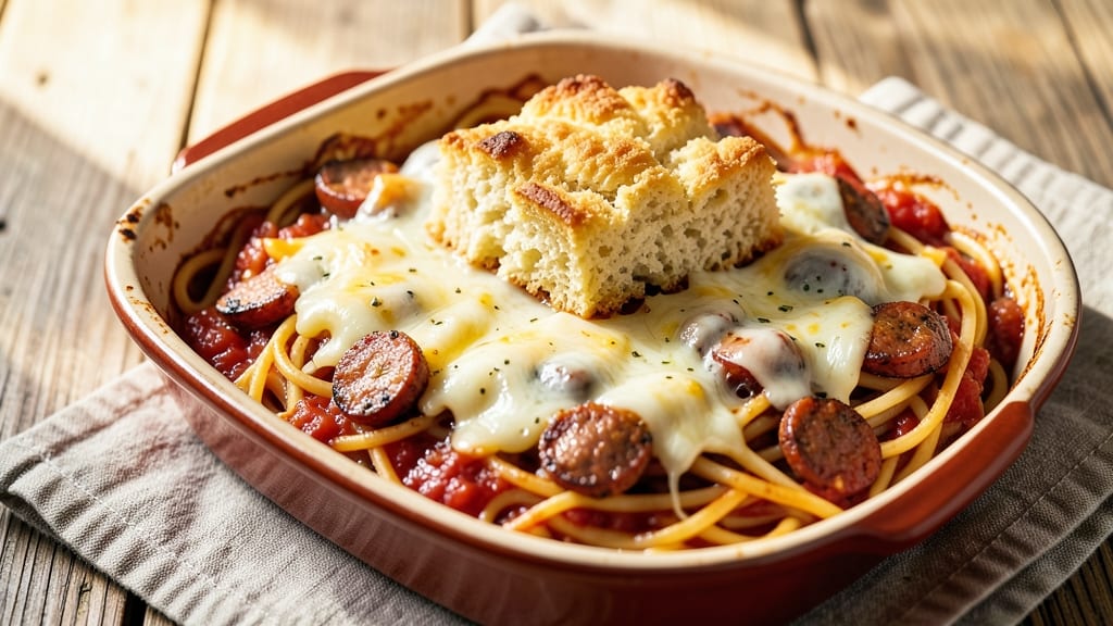 Southern Baked Spaghetti Recipe: Cheesy Cornbread Crust That Locks in Flavor