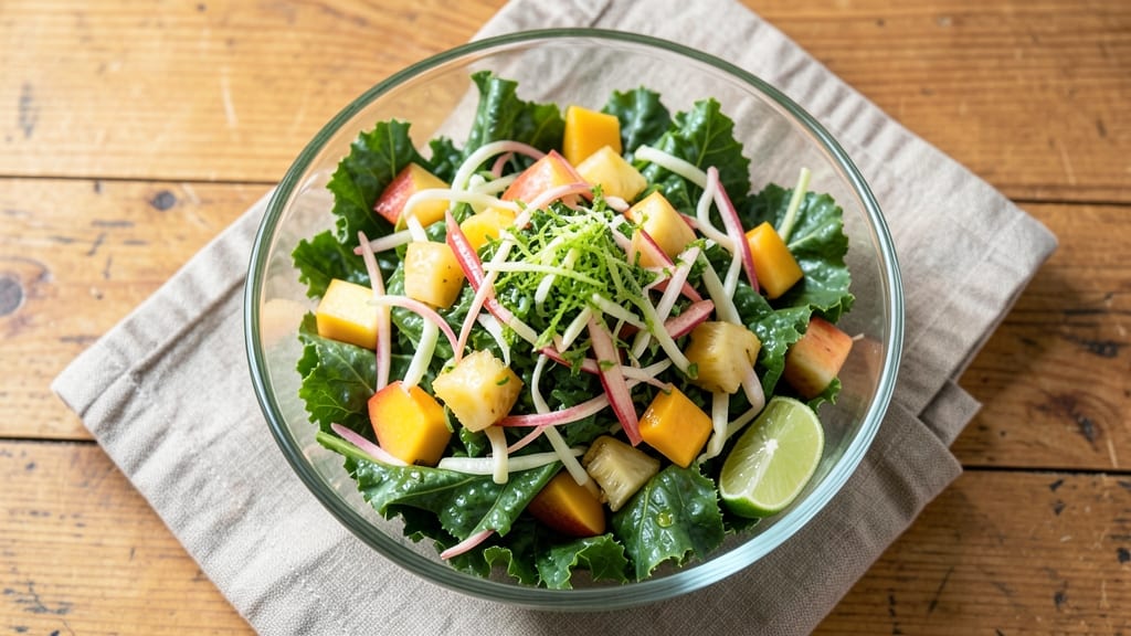 Tropical Smoothie Kale Apple Slaw - Copycat Recipe: Bright Green Refreshment With Tropical Twist